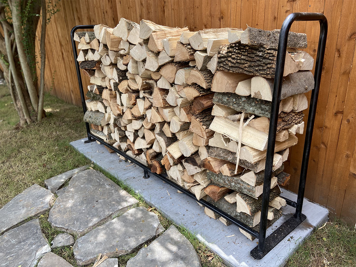 Oak wood stacked where you want it