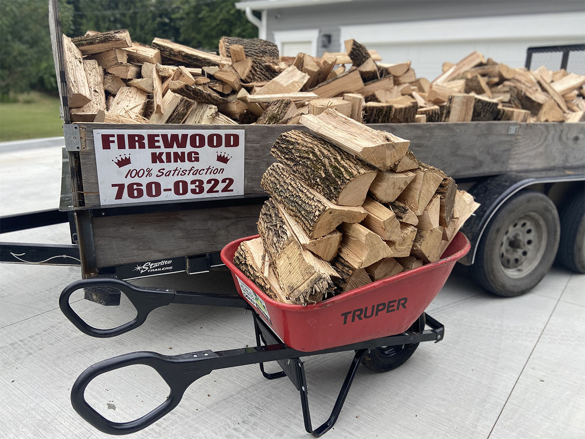 Wood stacked and delivered to your front door.
