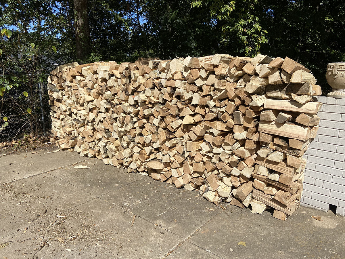 Hickory wood stacked and delivered